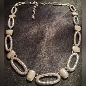 Lia Sophia Style To Go Beautiful Brushed, Hammered & Polished Link Necklace.